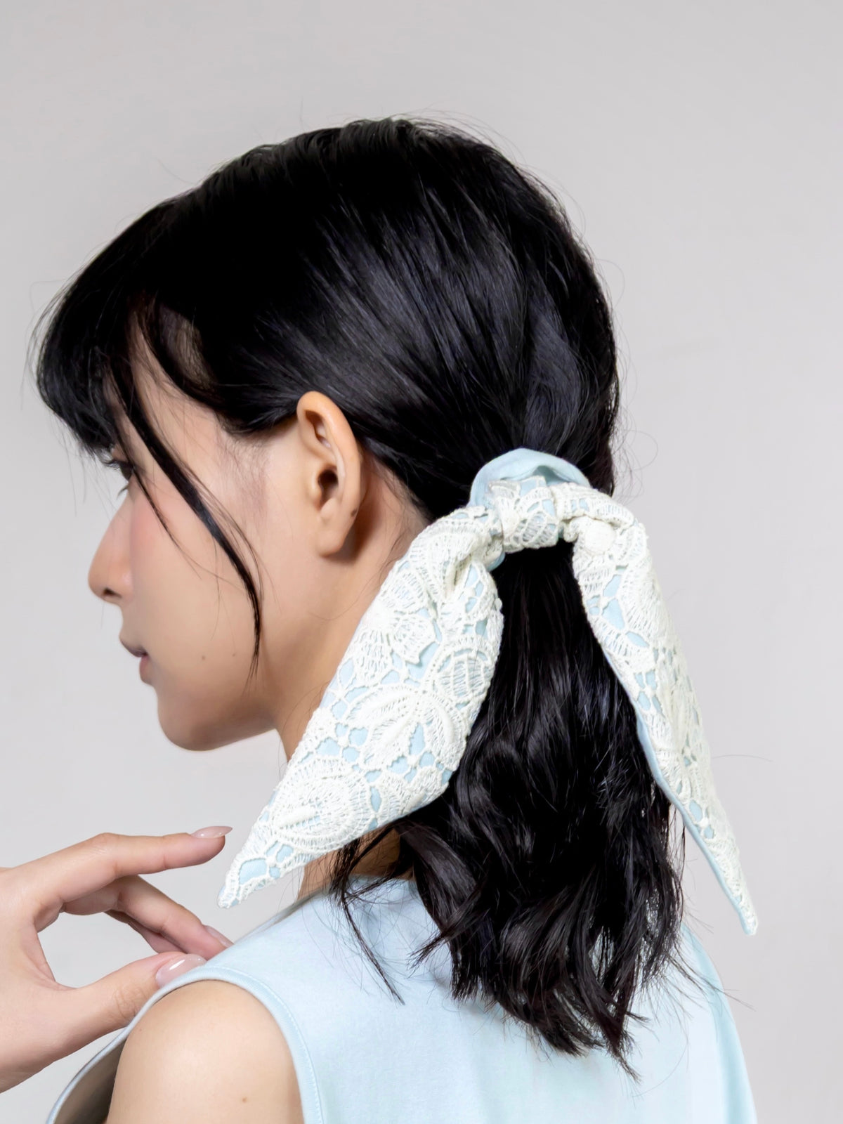 【予約販売】【2月下旬発送】Miss Classic リラックスレースシュシュ ブルー