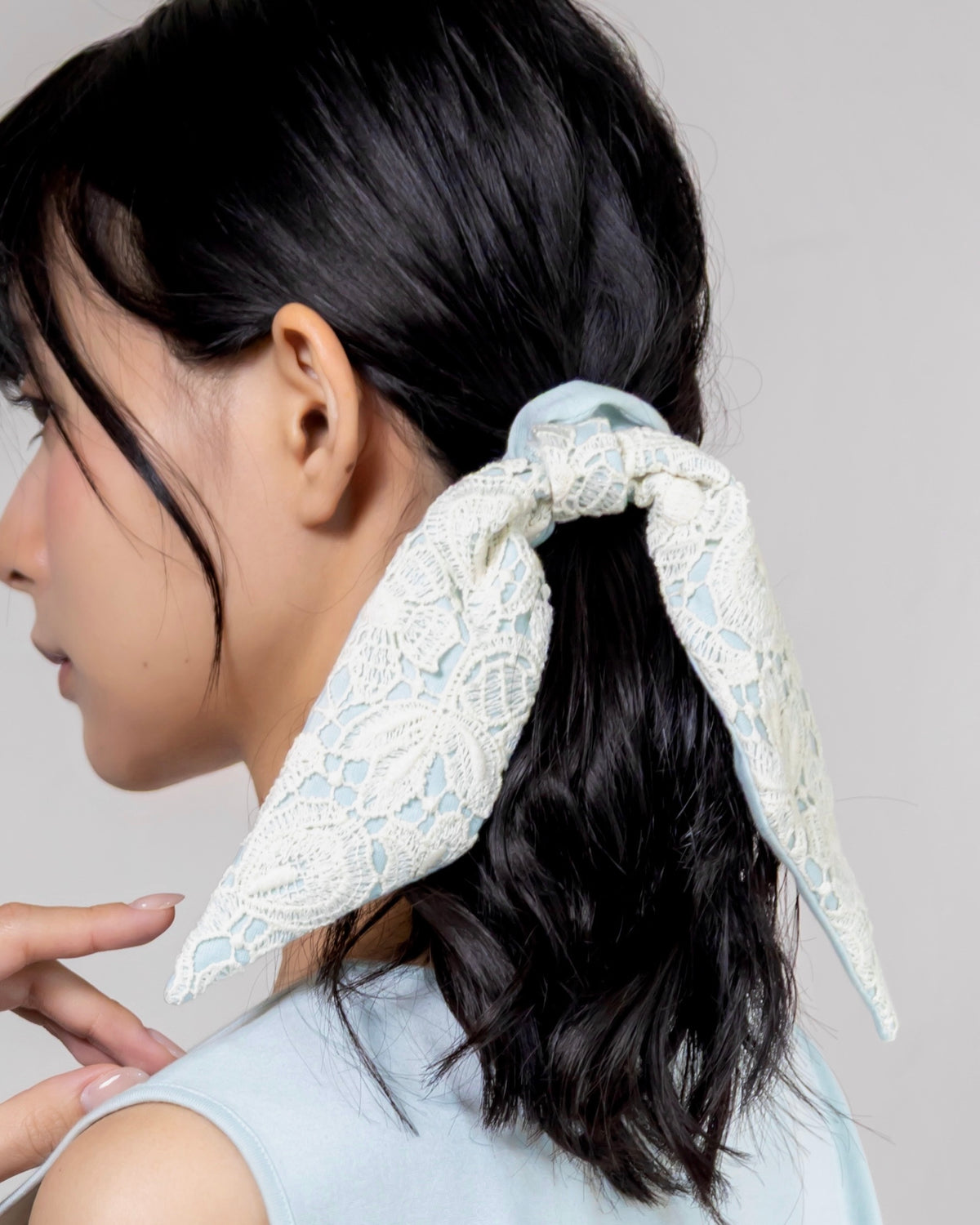 【予約販売】【2月下旬発送】Miss Classic リラックスレースシュシュ ブルー